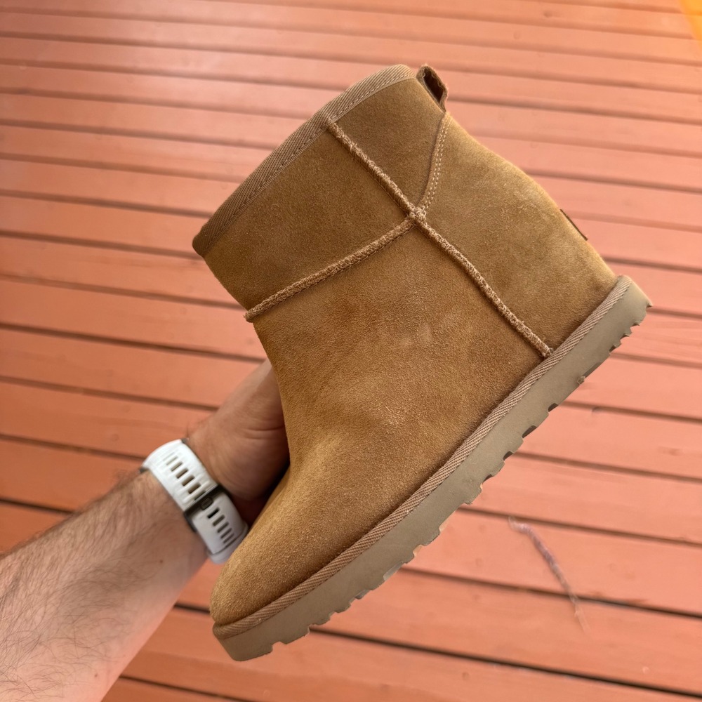 UGG Classic Femme Mini Chestnut Suede Wedge Ankle Boots 1104609 Womens 6
